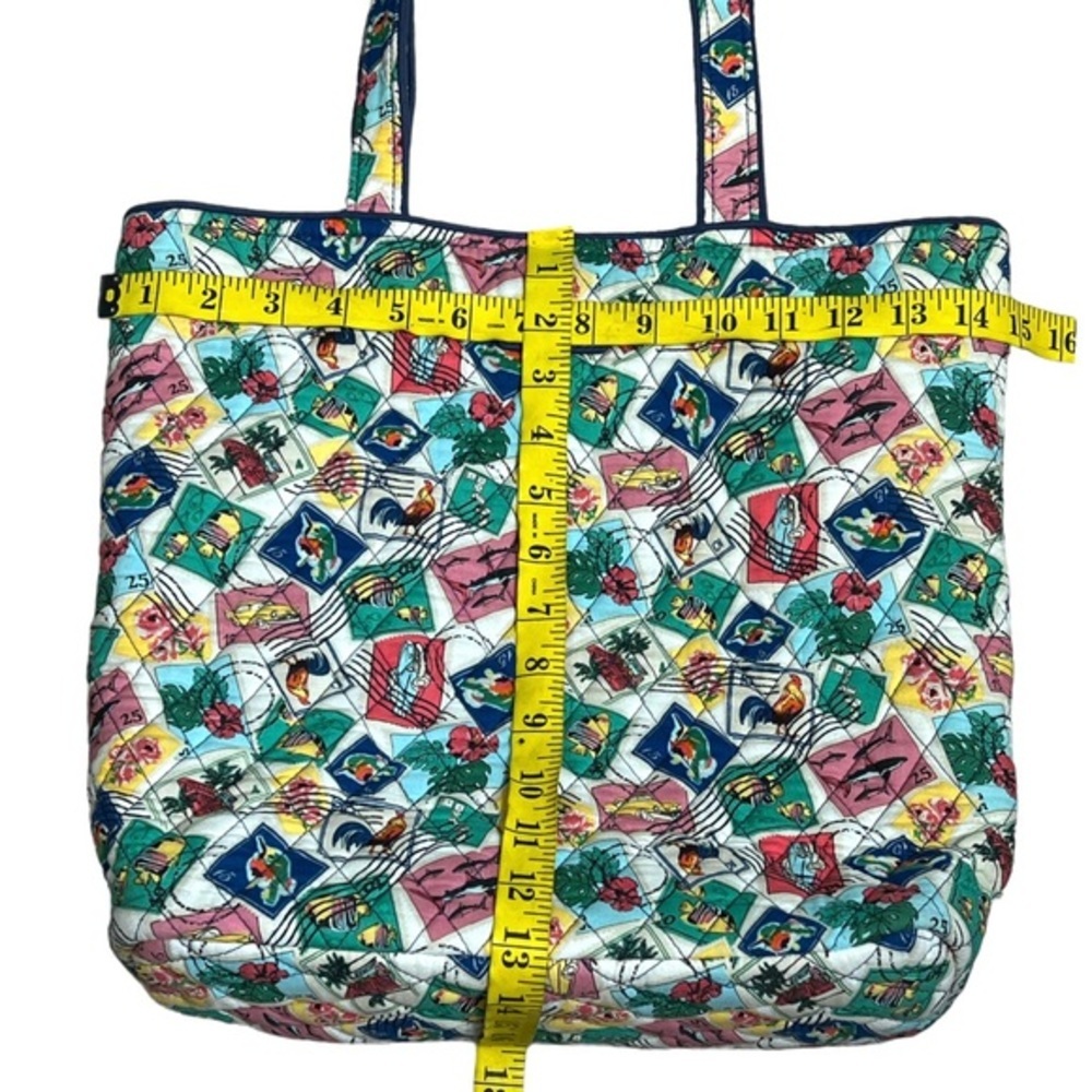 Vera Bradley Cuban Stamps Quilted Tote retired - Picture 4 of 8